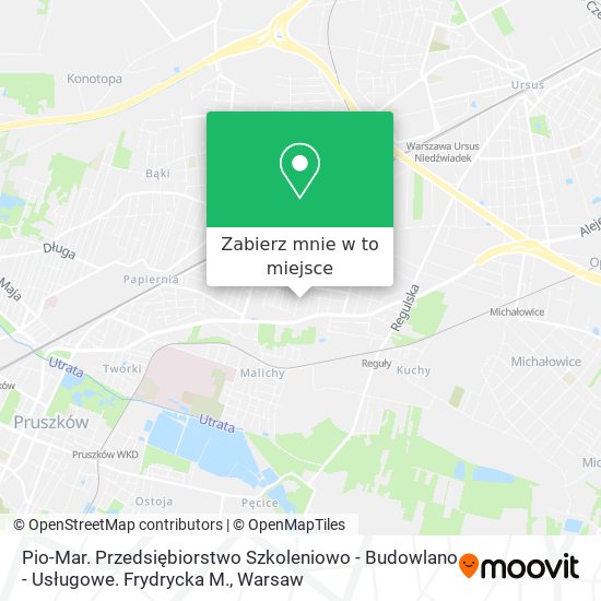 Mapa Pio-Mar. Przedsiębiorstwo Szkoleniowo - Budowlano - Usługowe. Frydrycka M.