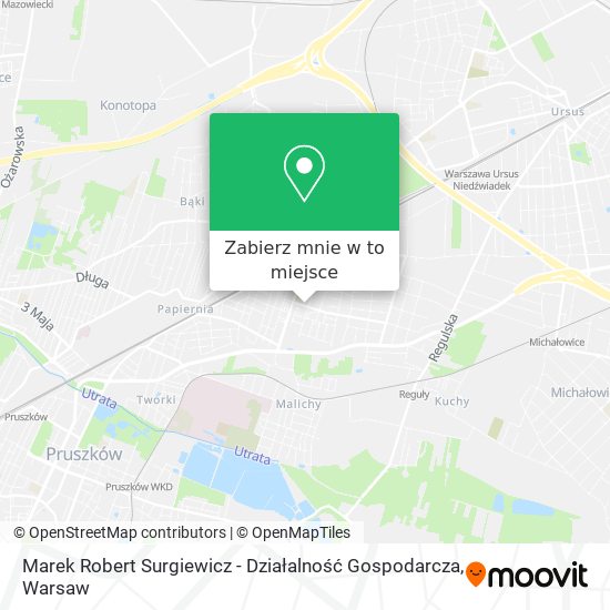 Mapa Marek Robert Surgiewicz - Działalność Gospodarcza