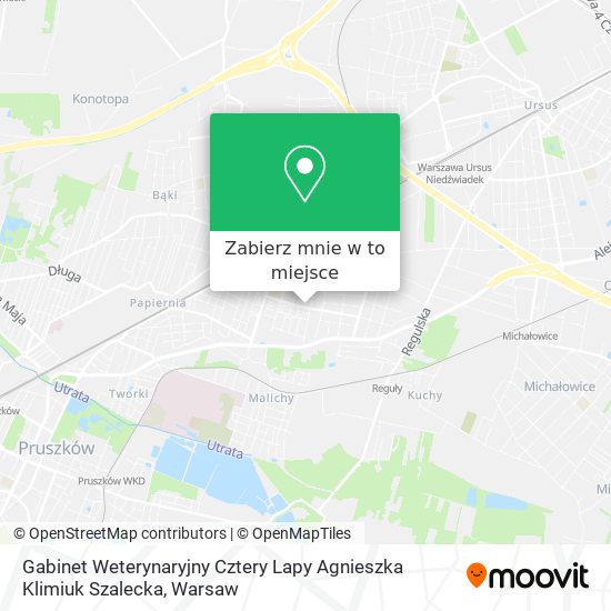 Mapa Gabinet Weterynaryjny Cztery Lapy Agnieszka Klimiuk Szalecka