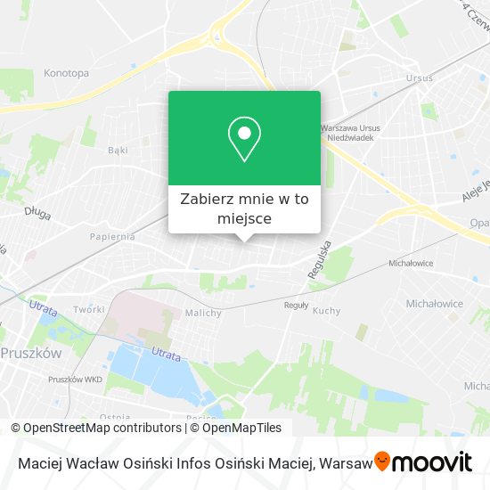 Mapa Maciej Wacław Osiński Infos Osiński Maciej