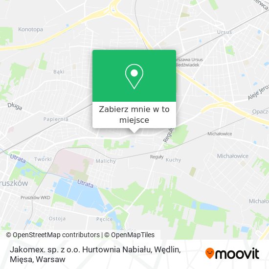 Mapa Jakomex. sp. z o.o. Hurtownia Nabiału, Wędlin, Mięsa