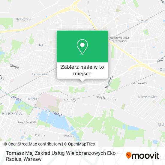 Mapa Tomasz Maj Zakład Usług Wielobranżowych Eko - Radius