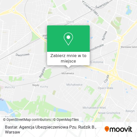 Mapa Bastar. Agencja Ubezpieczeniowa Pzu. Rudzik B.