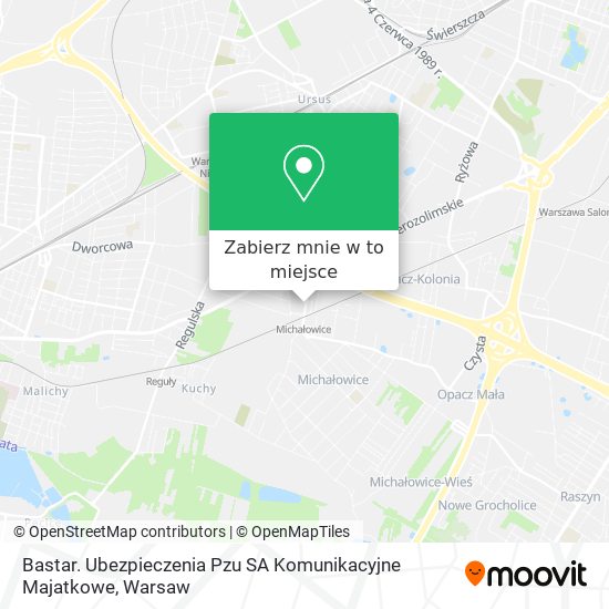 Mapa Bastar. Ubezpieczenia Pzu SA Komunikacyjne Majatkowe