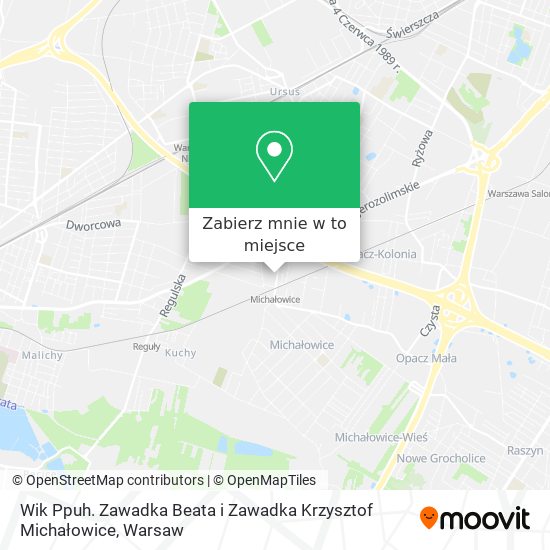 Mapa Wik Ppuh. Zawadka Beata i Zawadka Krzysztof Michałowice