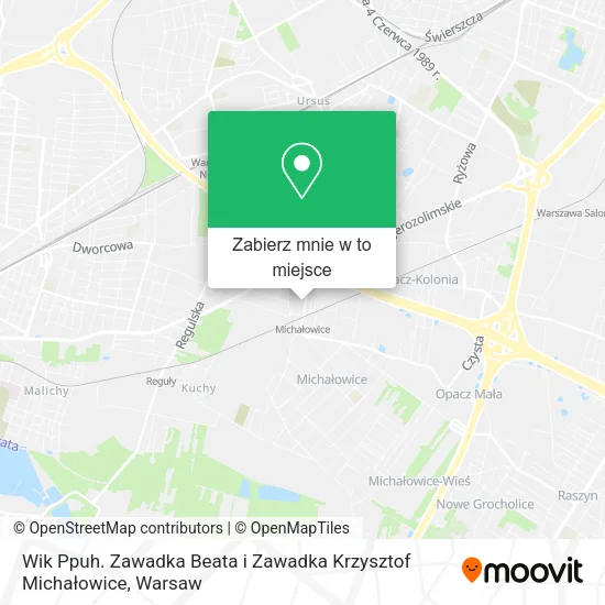 Mapa Wik Ppuh. Zawadka Beata i Zawadka Krzysztof Michałowice