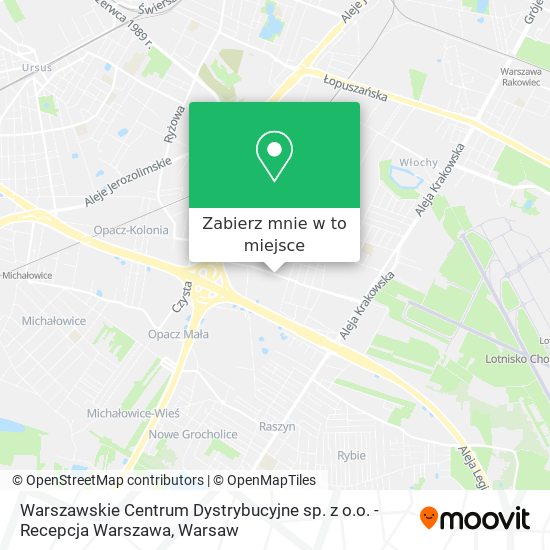 Mapa Warszawskie Centrum Dystrybucyjne sp. z o.o. - Recepcja Warszawa