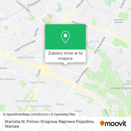 Mapa Starosta W. Pomoc Drogowa, Naprawa Pojazdów