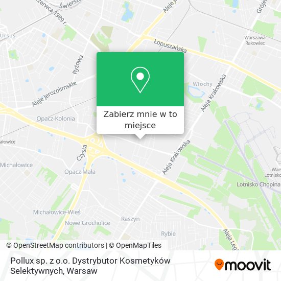 Mapa Pollux sp. z o.o. Dystrybutor Kosmetyków Selektywnych