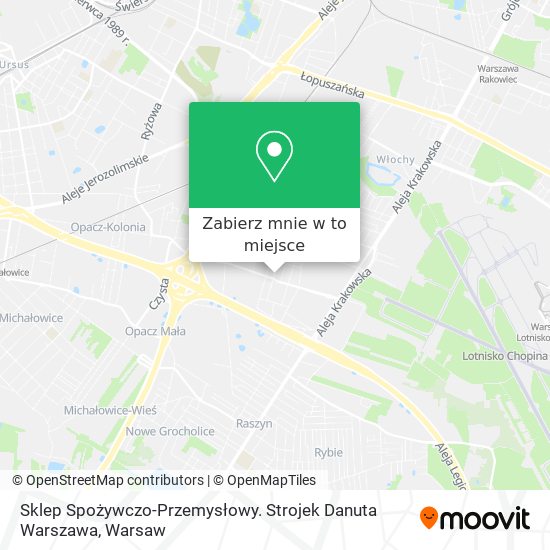 Mapa Sklep Spożywczo-Przemysłowy. Strojek Danuta Warszawa