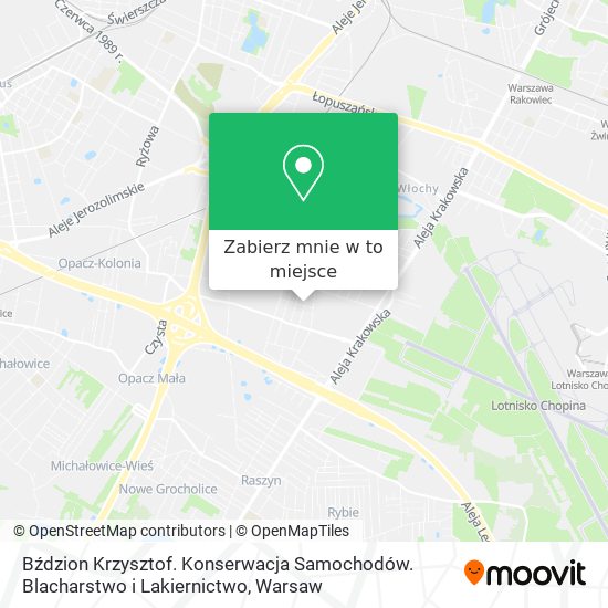 Mapa Bździon Krzysztof. Konserwacja Samochodów. Blacharstwo i Lakiernictwo