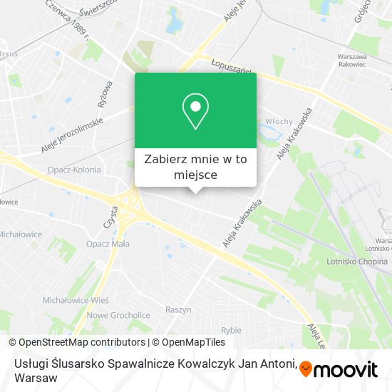 Mapa Usługi Ślusarsko Spawalnicze Kowalczyk Jan Antoni