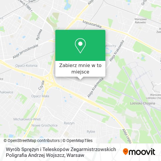 Mapa Wyrób Sprężyn i Teleskopów Zegarmistrzowskich Poligrafia Andrzej Wojszcz