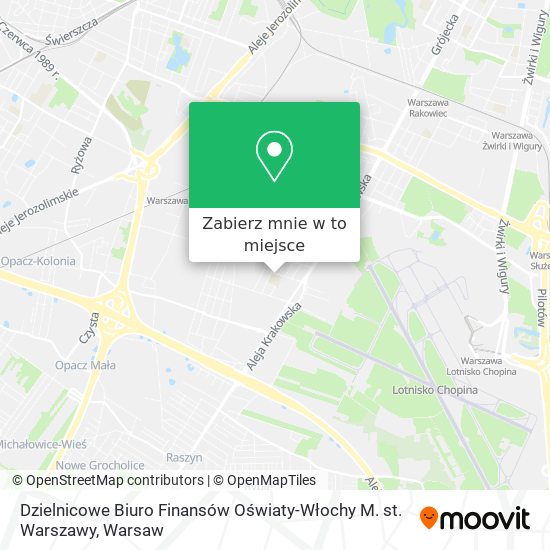 Mapa Dzielnicowe Biuro Finansów Oświaty-Włochy M. st. Warszawy