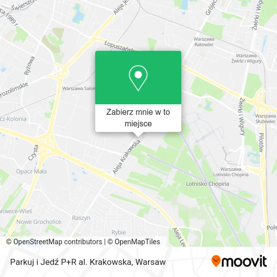 Mapa Parkuj i Jedź P+R al. Krakowska