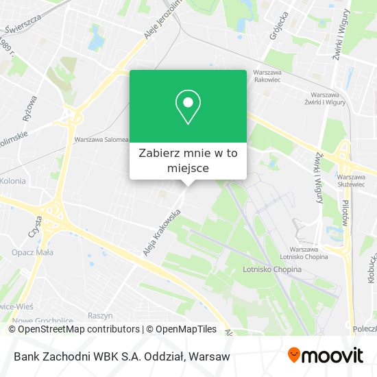 Mapa Bank Zachodni WBK S.A. Oddział