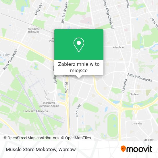 Mapa Muscle Store Mokotów