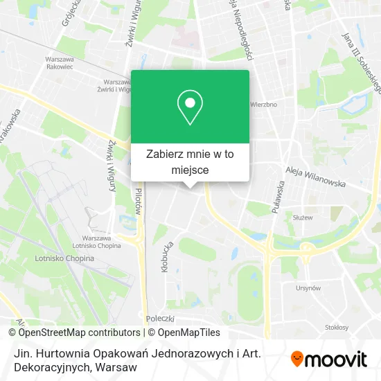 Mapa Jin. Hurtownia Opakowań Jednorazowych i Art. Dekoracyjnych