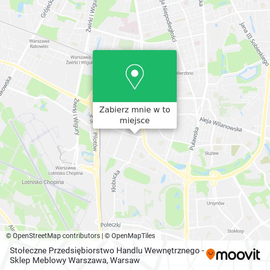 Mapa Stołeczne Przedsiębiorstwo Handlu Wewnętrznego - Sklep Meblowy Warszawa