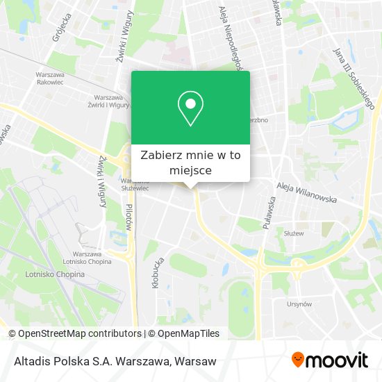 Mapa Altadis Polska S.A. Warszawa