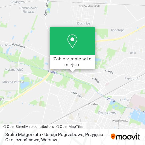 Mapa Sroka Małgorzata - Usługi Pogrzebowe, Przyjęcia Okolicznościowe