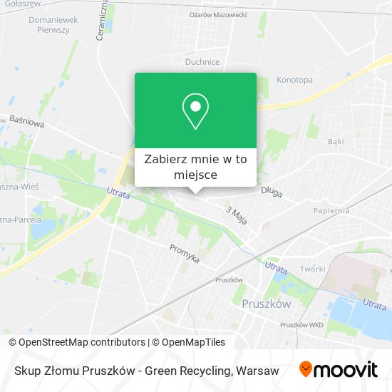 Mapa Skup Złomu Pruszków - Green Recycling