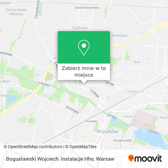 Mapa Bogusławski Wojciech. Instalacje Hho