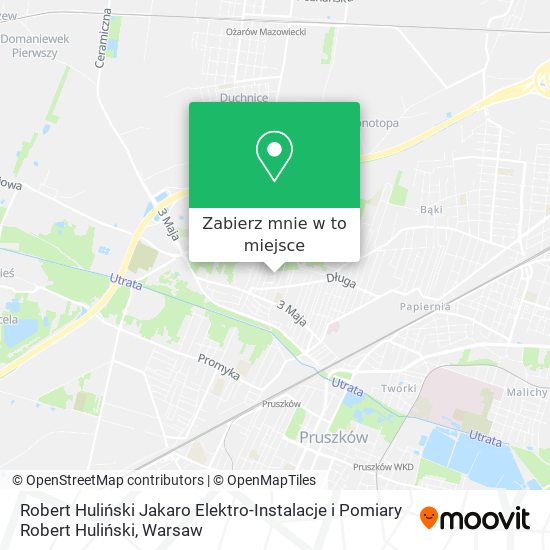 Mapa Robert Huliński Jakaro Elektro-Instalacje i Pomiary Robert Huliński