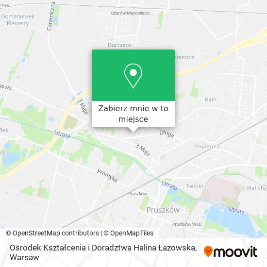 Mapa Ośrodek Kształcenia i Doradztwa Halina Łazowska