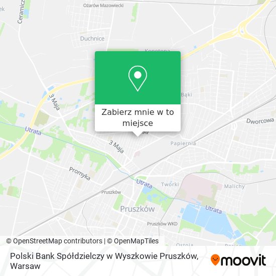 Mapa Polski Bank Spółdzielczy w Wyszkowie Pruszków