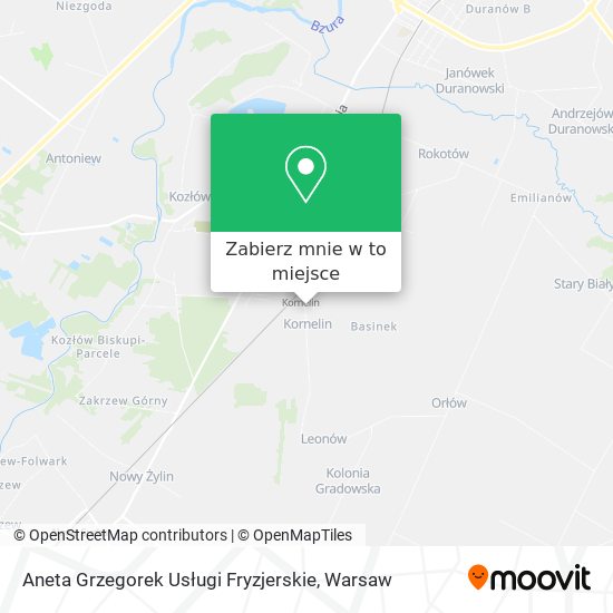 Mapa Aneta Grzegorek Usługi Fryzjerskie