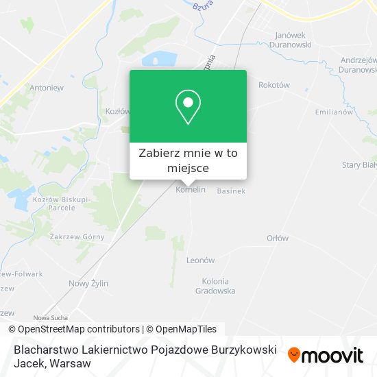 Mapa Blacharstwo Lakiernictwo Pojazdowe Burzykowski Jacek