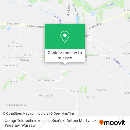 Mapa Usługi Teletechniczne s.c. Kiciński Antoni Martyniuk Wiesław