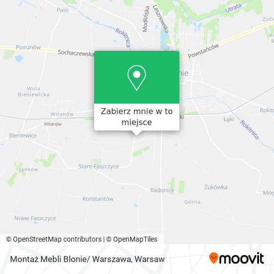 Mapa Montaż Mebli Blonie/ Warszawa