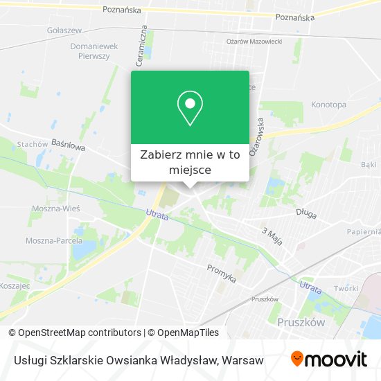 Mapa Usługi Szklarskie Owsianka Władysław