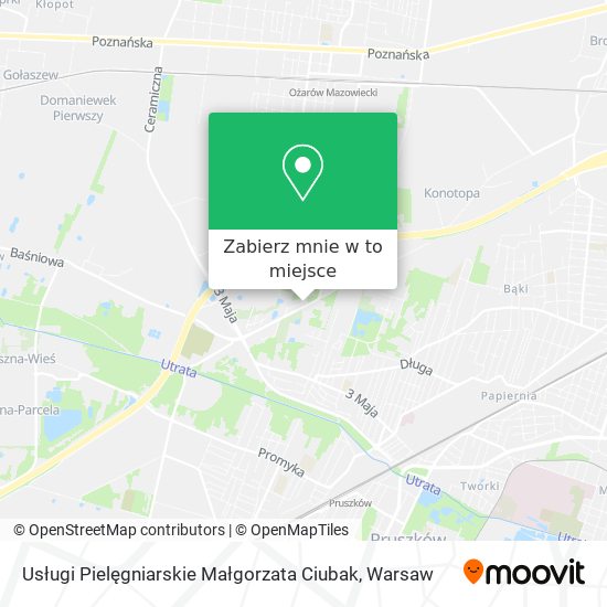 Mapa Usługi Pielęgniarskie Małgorzata Ciubak