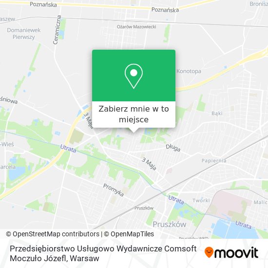 Mapa Przedsiębiorstwo Usługowo Wydawnicze Comsoft Moczuło Józefl