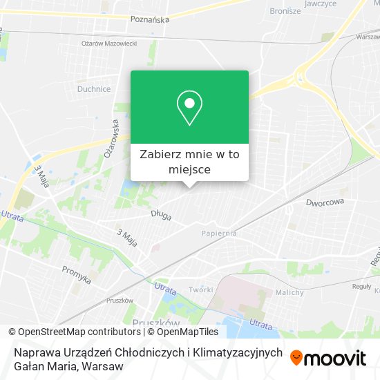 Mapa Naprawa Urządzeń Chłodniczych i Klimatyzacyjnych Gałan Maria