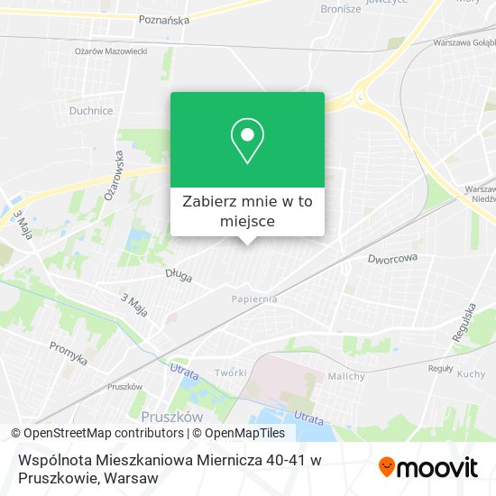 Mapa Wspólnota Mieszkaniowa Miernicza 40-41 w Pruszkowie