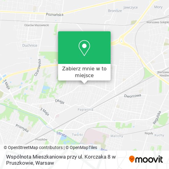 Mapa Wspólnota Mieszkaniowa przy ul. Korczaka 8 w Pruszkowie