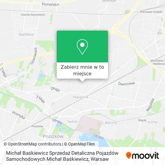 Mapa Michał Baśkiewicz Sprzedaż Detaliczna Pojazdów Samochodowych Michał Baśkiewicz