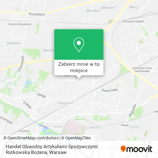 Mapa Handel Obwoźny Artykułami Spożywczymi Rutkowska Bożena