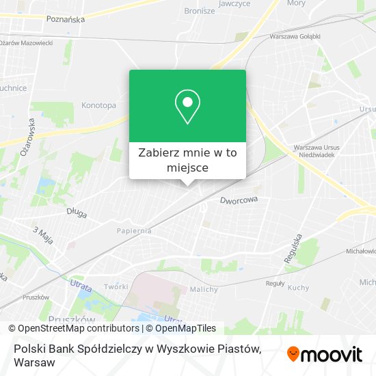 Mapa Polski Bank Spółdzielczy w Wyszkowie Piastów