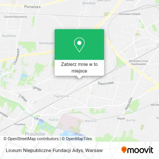 Mapa Liceum Niepubliczne Fundacji Adys