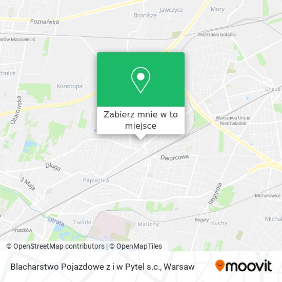 Mapa Blacharstwo Pojazdowe z i w Pytel s.c.