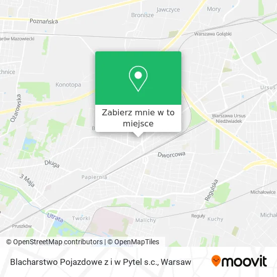 Mapa Blacharstwo Pojazdowe z i w Pytel s.c.
