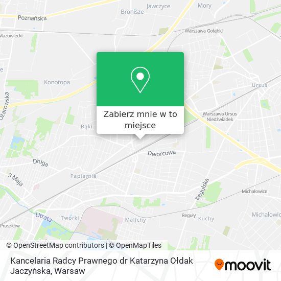 Mapa Kancelaria Radcy Prawnego dr Katarzyna Ołdak Jaczyńska