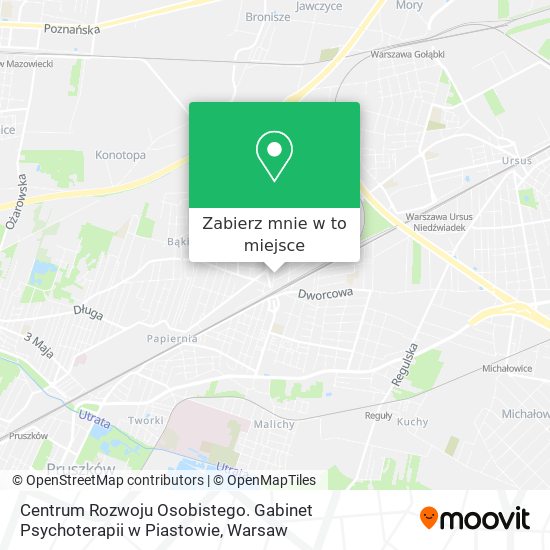 Mapa Centrum Rozwoju Osobistego. Gabinet Psychoterapii w Piastowie