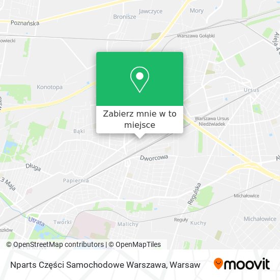 Mapa Nparts Części Samochodowe Warszawa