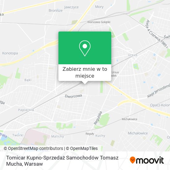 Mapa Tomicar Kupno-Sprzedaż Samochodów Tomasz Mucha